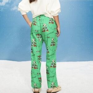 Old Navy Women's Fun Dog Party Green Flannel Pants Pajamas (M) NWT!
